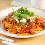 พัพพาร์เดลเล่ย์ซอสอมาตรีชานา (Papardelle Amatriciana sauce)